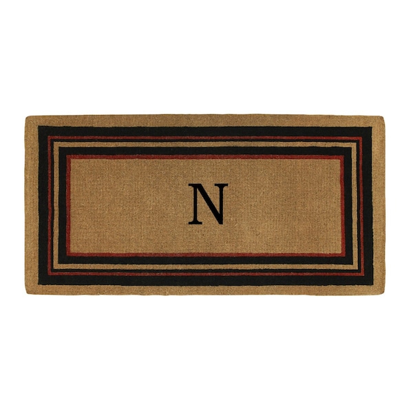 Calloway Mills Monogram Door Mat, Natural, Black, Red, 24 in W x 36 in L 180062436N - main